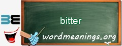 WordMeaning blackboard for bitter